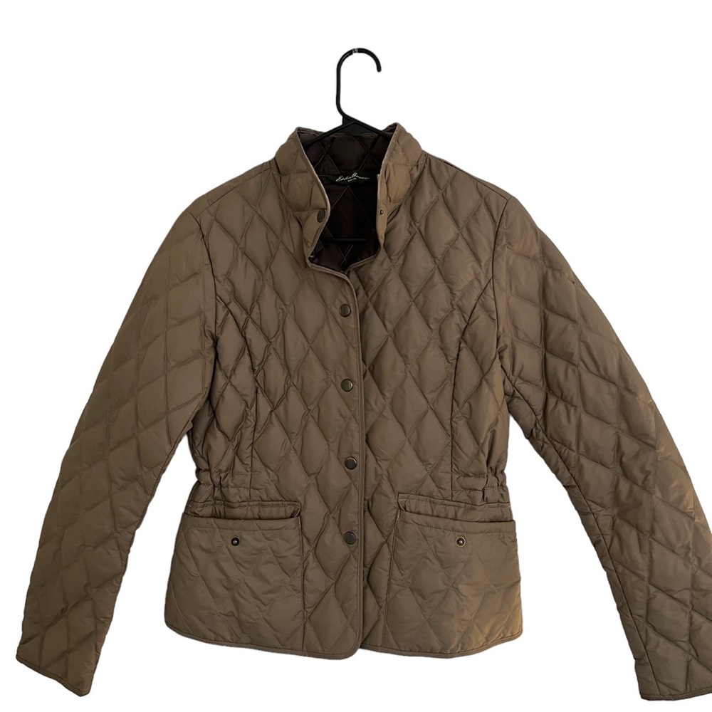 Eddie Bauer Tan Quilted Puffy Jacket Women’s S